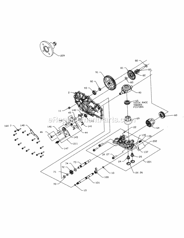 Transmission 02002157 - Left Hand Lower Diagram and Parts List for M50-KHS 53BB5BBP750 Cub Cadet Sprayer